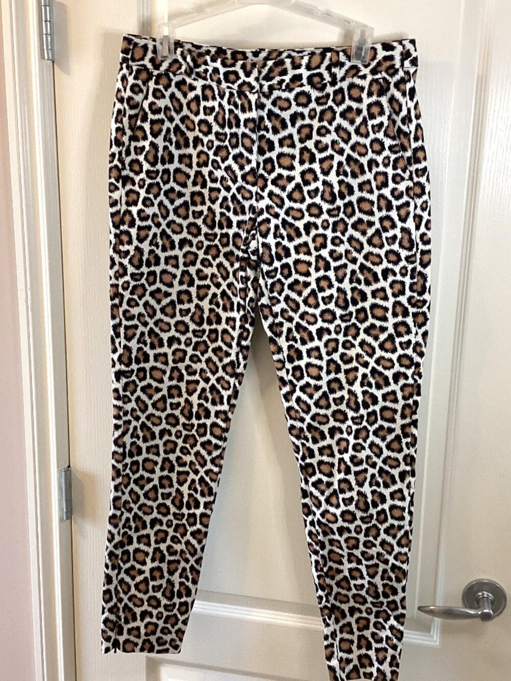 MICHAEL Michael Kors Woman's Leopard Print Slim Ankle Pants Trousers Size 8